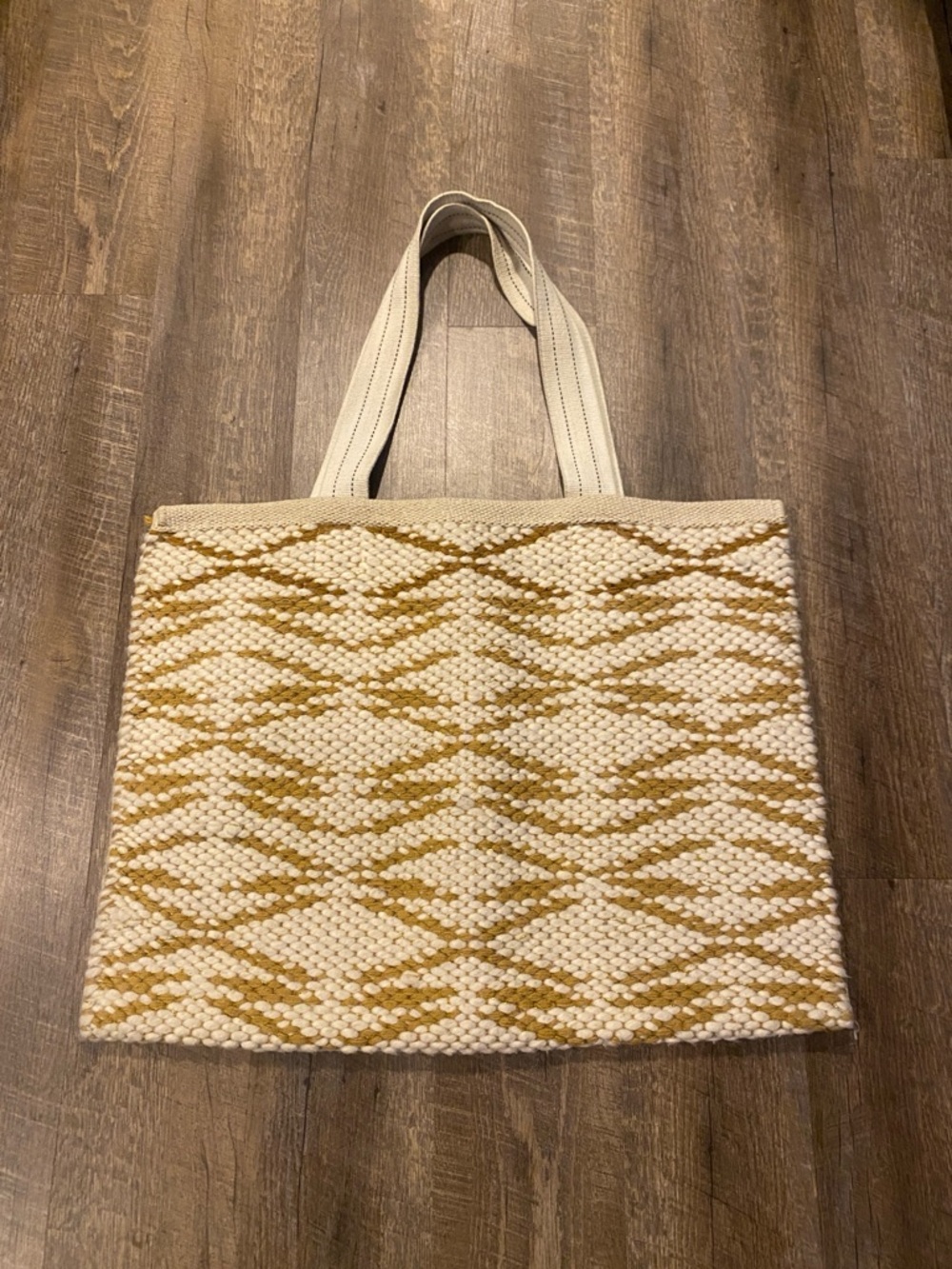 Emily Yellow handmade woven Cream and Mustard Soulmate Bag